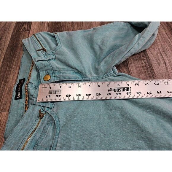 Lee Womens Size 2 Medium Gold Label Aqua Blue Green Denim Jeans - Picture 11 of 12